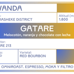 Gatare. Café de Rwanda. Lavado - Artisancoffee