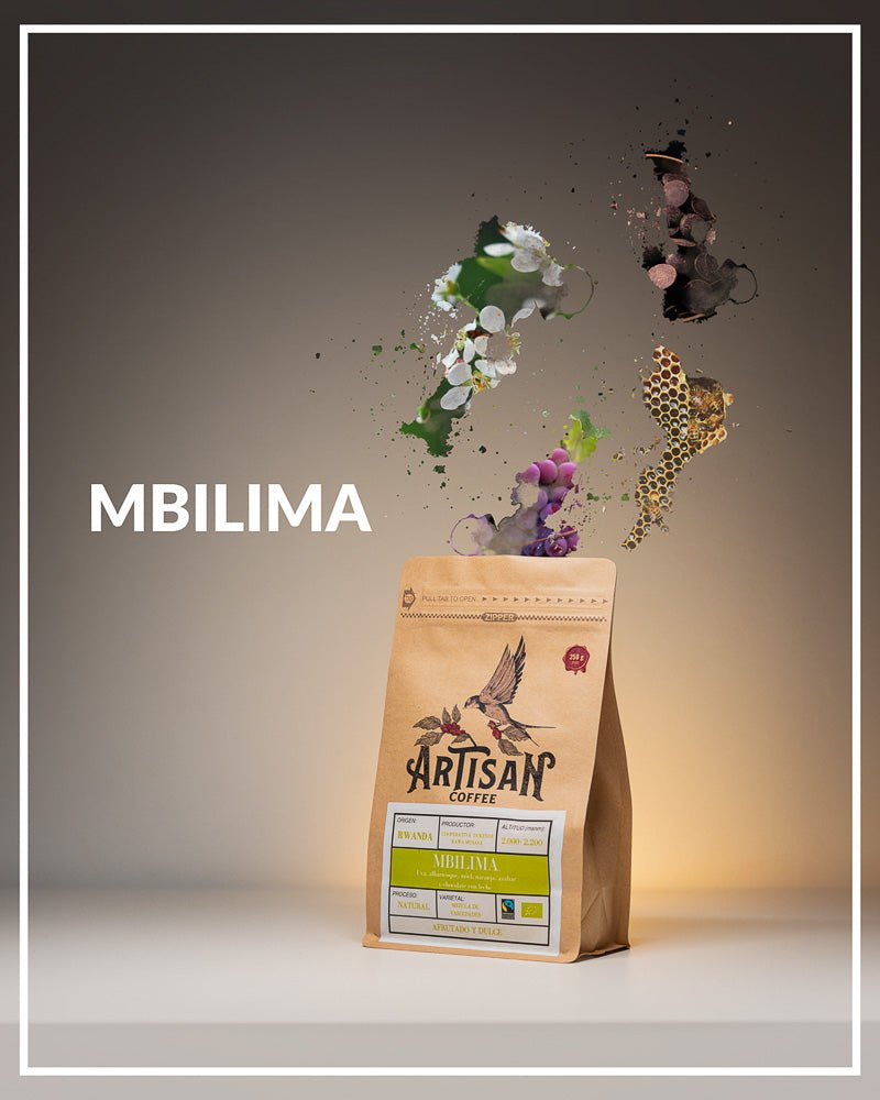 Mbilima. Café de Rwanda. Natural - Artisancoffee    El café Rwanda Mbilima de la cooperativa Dukunde Kawa Musasa, conocido por su dulzura y notas afrutadas, es cultivado en suelos volcánicos ricos a gran altura. Este café, premiado en múltiples ocasiones, es un ejemplo de excelencia y compromiso con prácticas sostenibles y orgánicas.