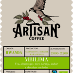 Mbilima. Café de Rwanda. Natural - Artisancoffee    Notas de Sabor: Uva, Albaricoque, Frambuesa, naranja, azahar, miel y chocolate con leche  Origen: Rwanda, Provincia del Norte, Terroir Musasa  Productor: Dukunde Kawa  Proceso: Natural  Altitud: 2.000 - 2.200 msnm  Período de Cosecha: Marzo - Mayo  Tipo de Cosecha: Manual