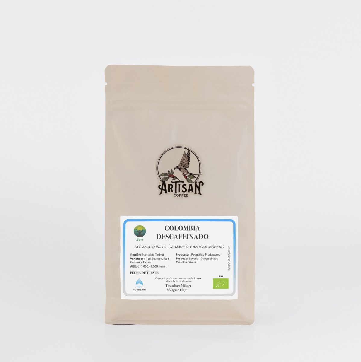 Café Descafeinado Mountain Water de Colombia. Zen - Artisancoffee