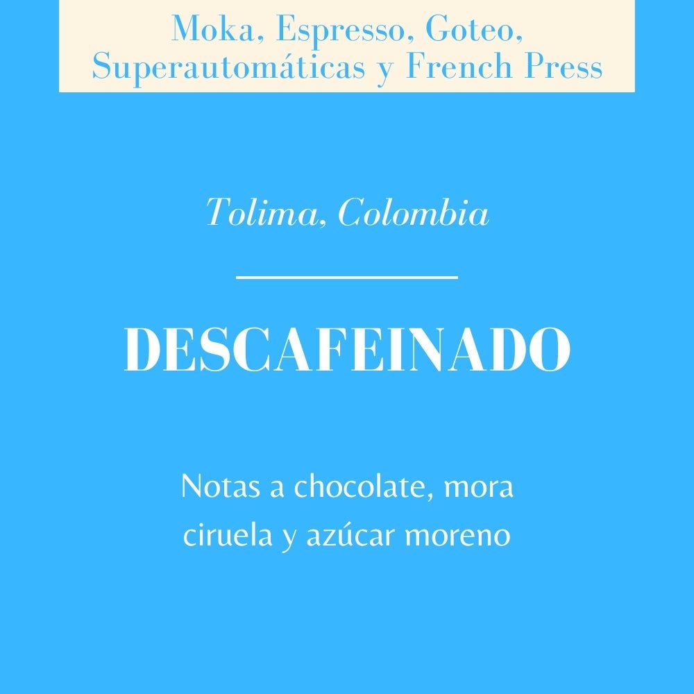 Café Descafeinado Sugar Cane de Colombia. La Fábrica - Artisancoffee