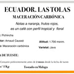 Las Tolas. Café de Ecuador. Fermentación Carbónica - Artisancoffee
