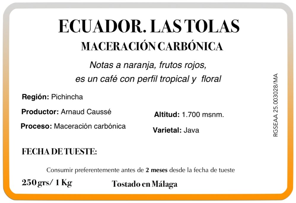 Las Tolas. Café de Ecuador. Fermentación Carbónica - Artisancoffee