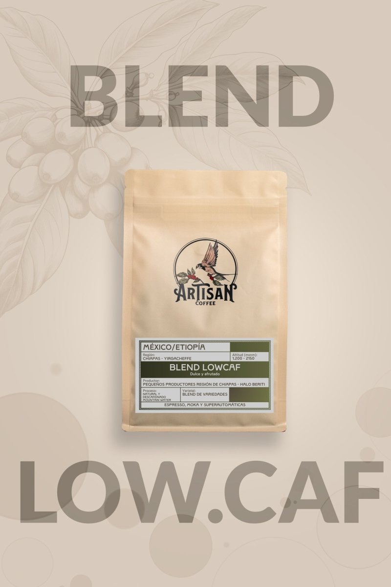 Blend Lowcaf – Café de México y Etiopía · Baja Cafeína · Espresso y Moka - Artisancoffee