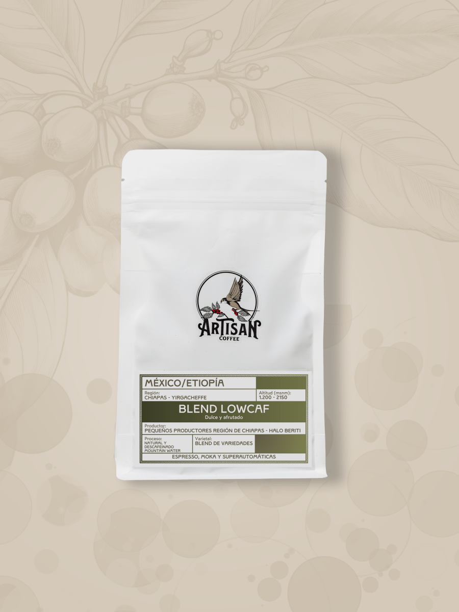 Blend Lowcaf – Café de México y Etiopía · Baja Cafeína · Espresso y Moka - Artisancoffee