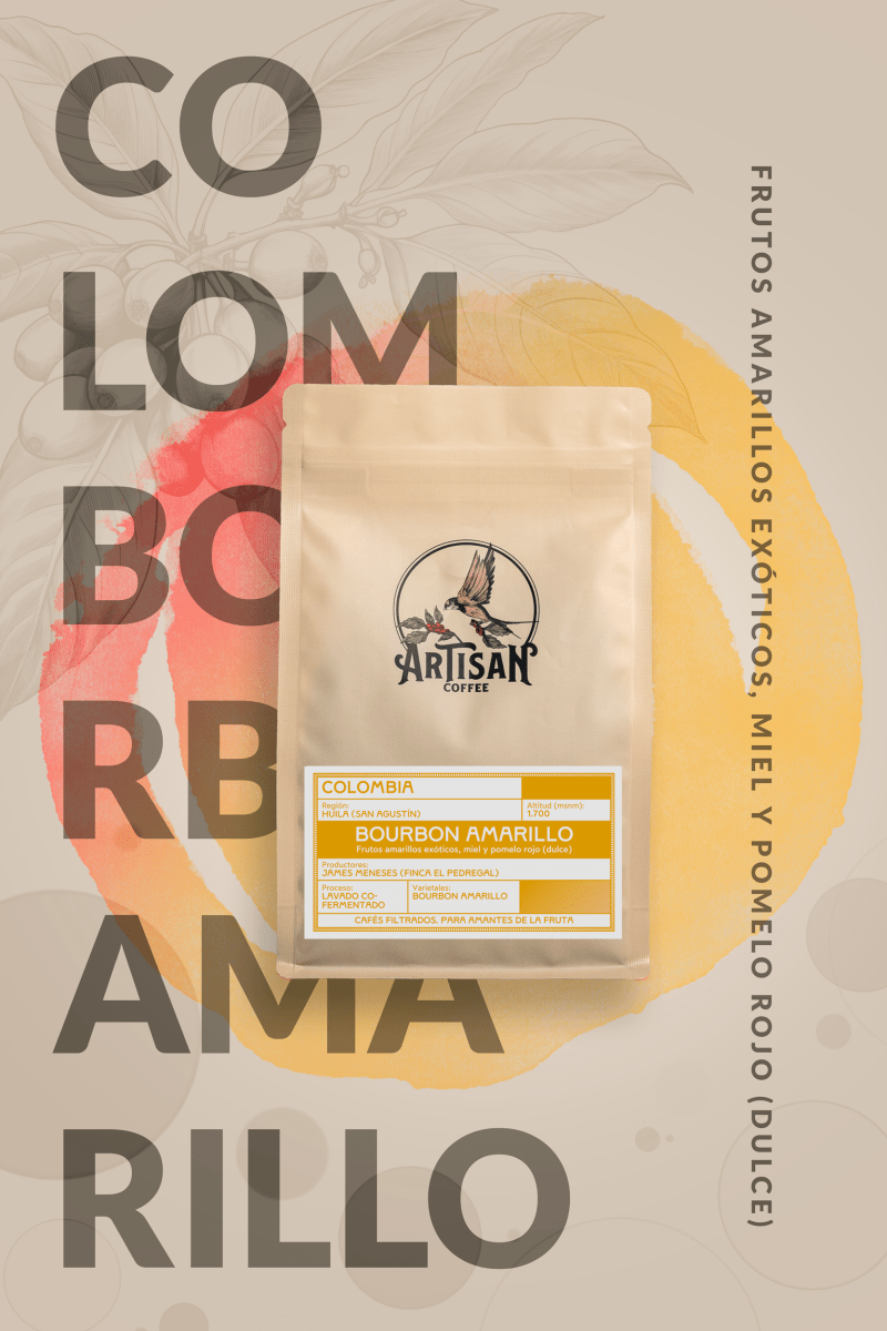 Bourbon Amarillo – Café de Colombia · Co - fermentado · Finca El Pedregal - Artisancoffee