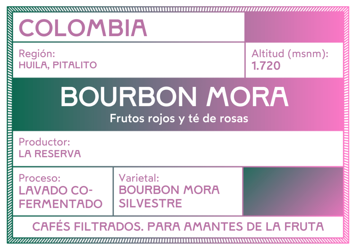 Bourbon Mora Silvestre – Café de Colombia · Co - fermentado · Finca La Reserva - Artisancoffee