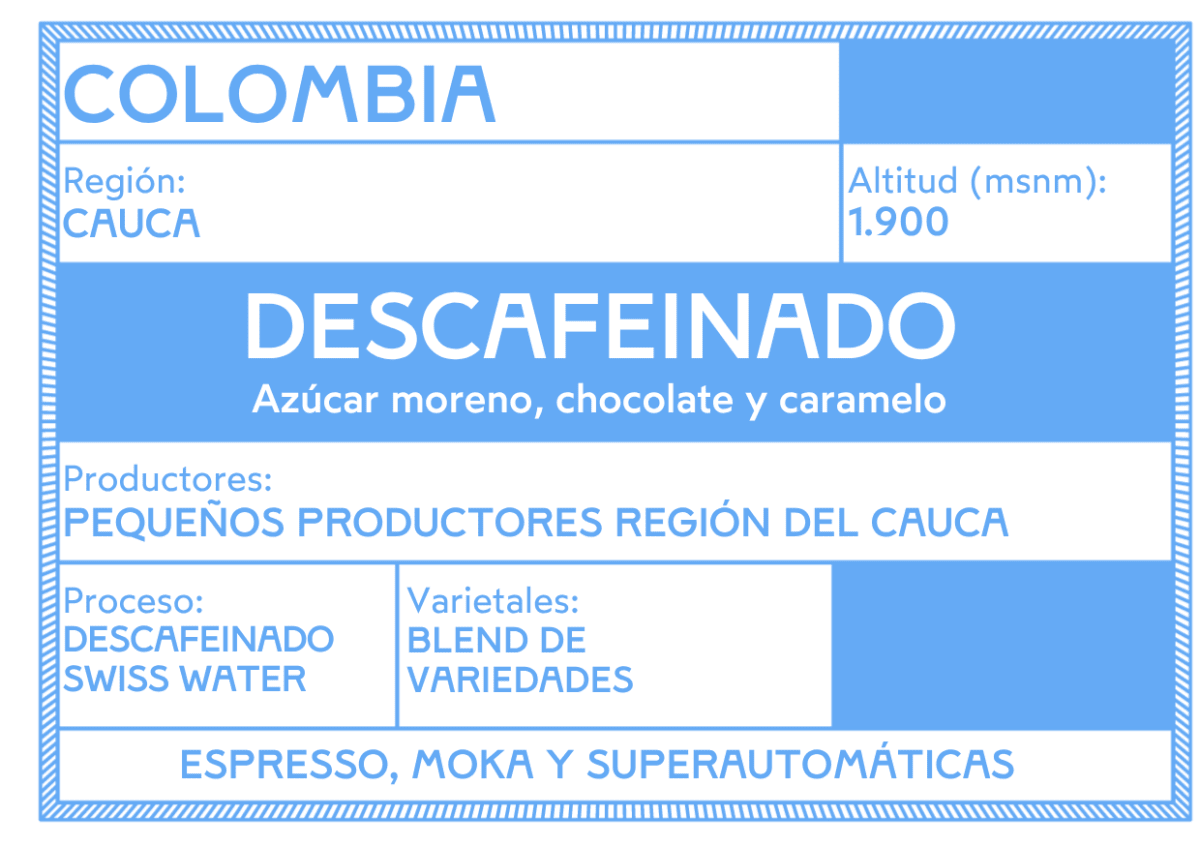 Café Colombiano Descafeinado Swiss Water - Artisancoffee