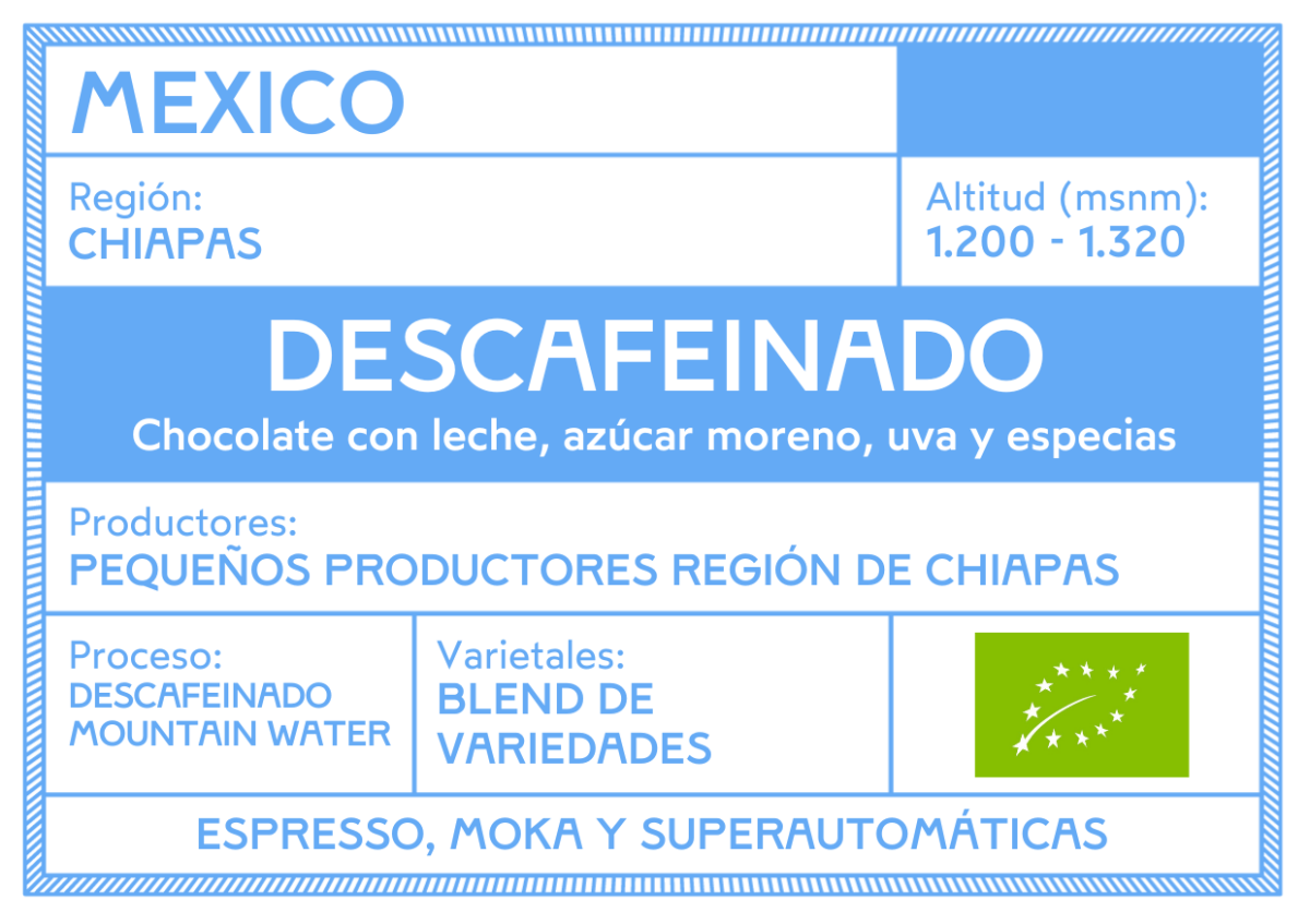 Café Descafeinado Mountain Water de Mexico. Chiapas - Artisancoffee