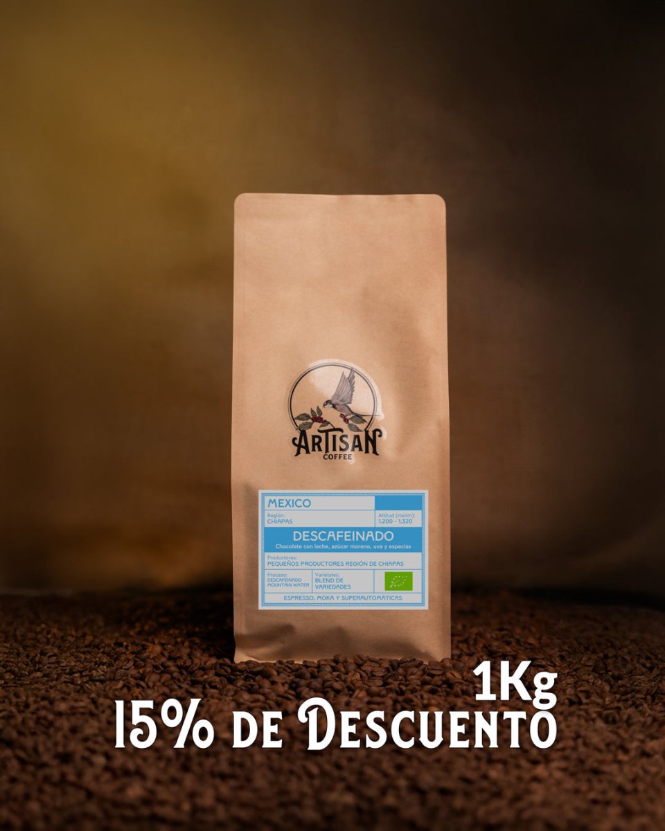 Café Descafeinado Mountain Water de Mexico. Chiapas - Artisancoffee