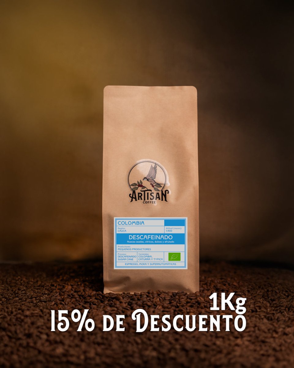 Café Descafeinado Sugar Cane de Colombia. Región de Cauca - Artisancoffee