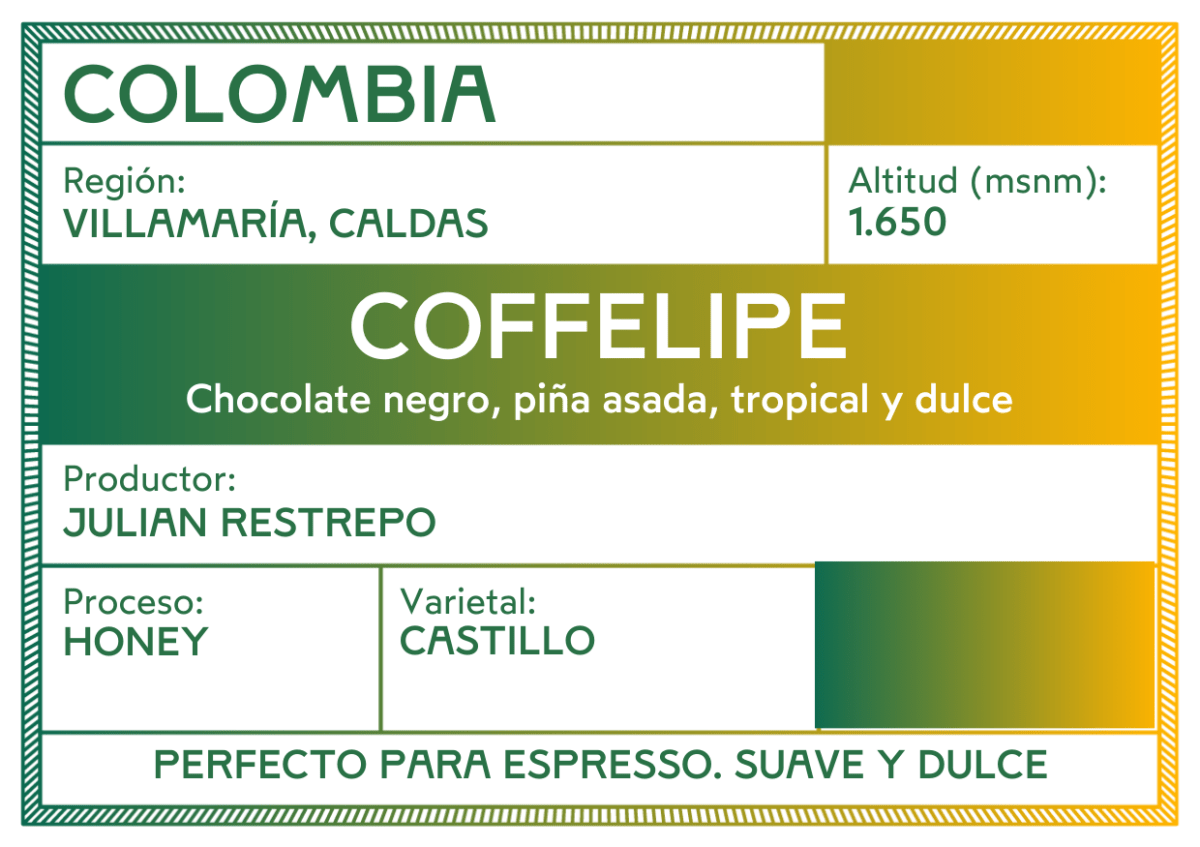 Coffelipe Honey. Café de Colombia - Artisancoffee