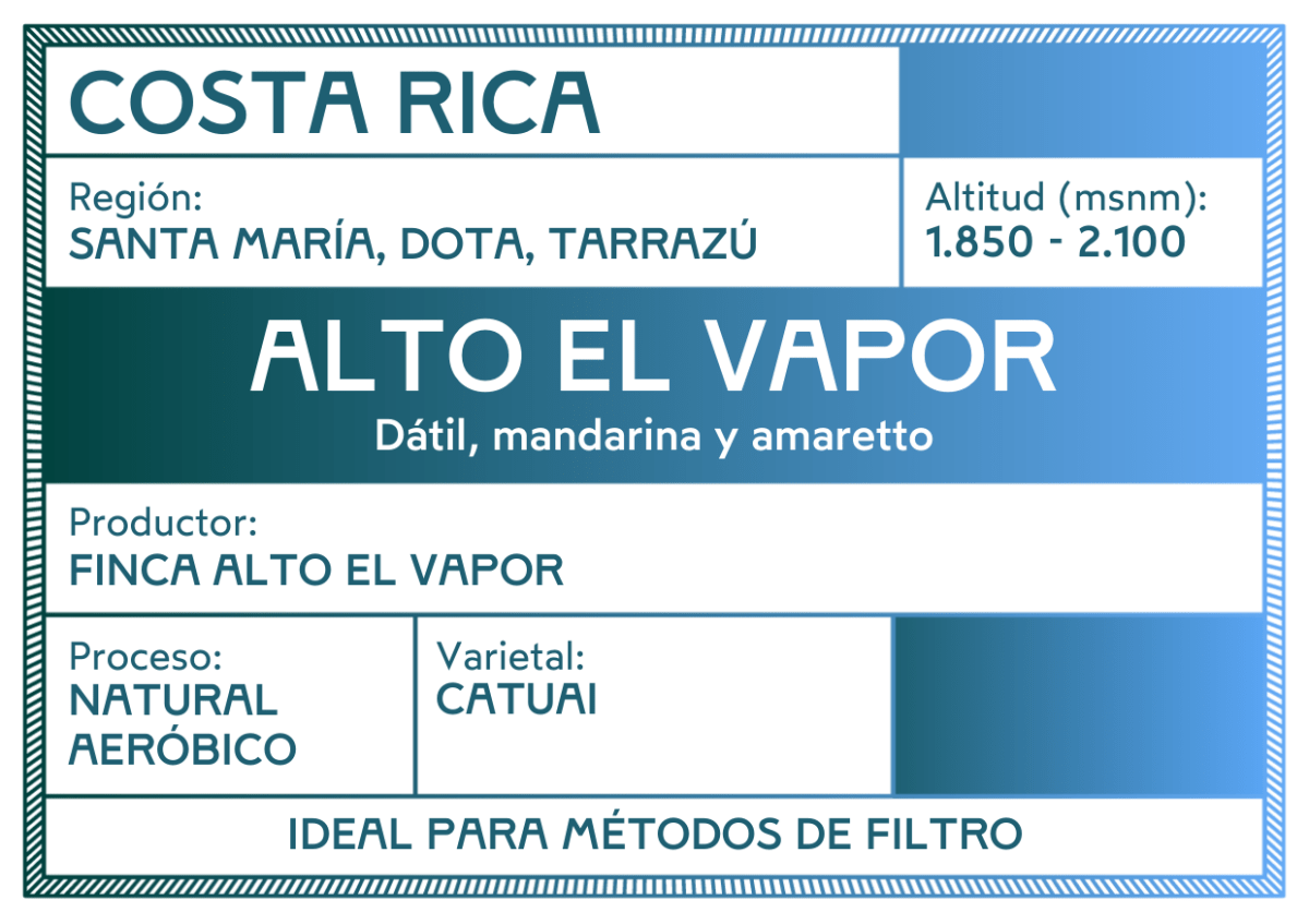 Finca Alto el Vapor. Café de Costa Rica. Natural Aeróbico - Artisancoffee