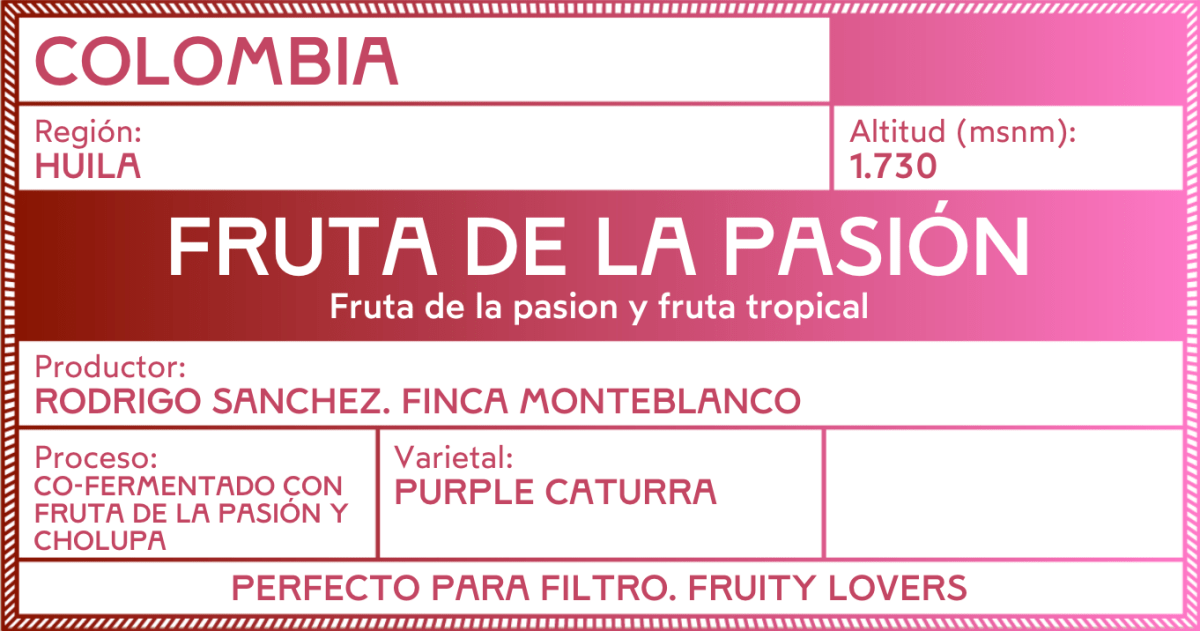 Fruta de la Pasión. Monteblanco. Café de Colombia. Cofermentado - Artisancoffee