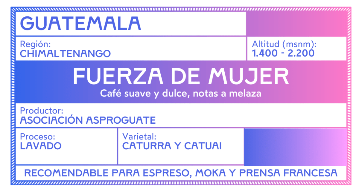 Fuerza de Mujer. Café de Guatemala. Lavado. - Artisancoffee