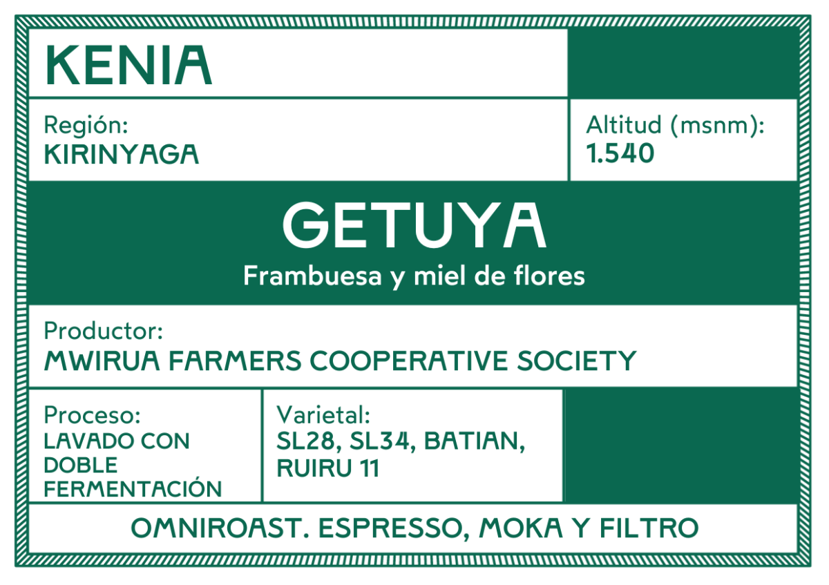 Getuya. Café de Kenia. Lavado con Doble Fermentación - Artisancoffee