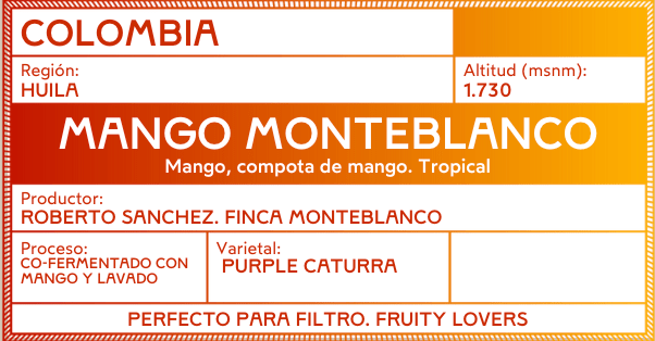 Mango Monteblanco. Café de Colombia. Cofermentado - Artisancoffee