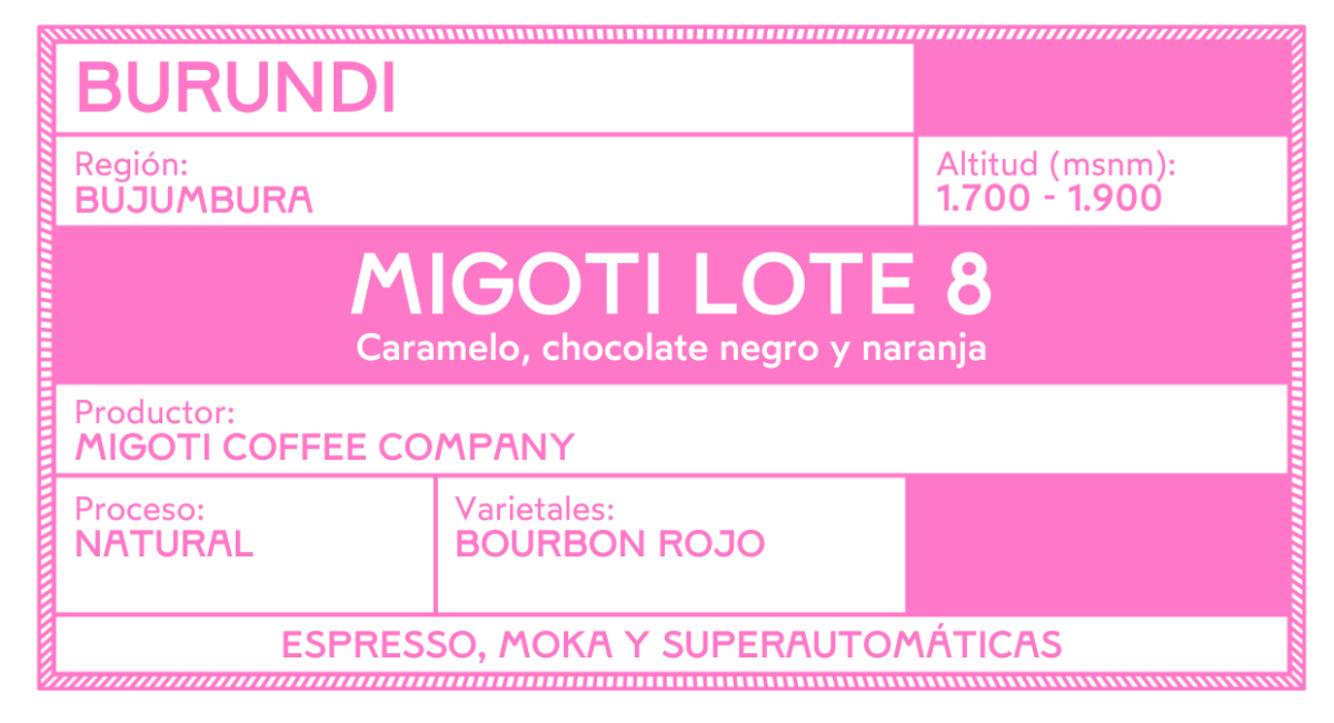 Migoti Lote 8. Café de Burundi. Natural - Artisancoffee