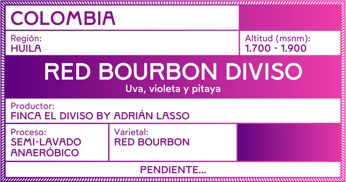 Red Bourbon Diviso. Huila. Café de Colombia. Semi - Lavado Anaeróbico - Artisancoffee